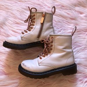 Kids white doc martens